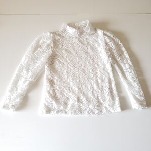 White Lace Long Sleeve Top